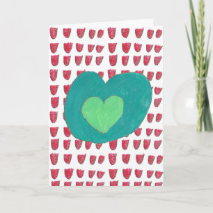 Tarjeta de vacaciones roja y verde