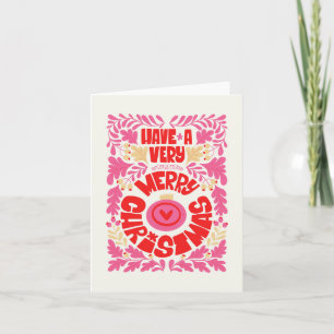 Tarjeta de vacaciones rosa caprichosa