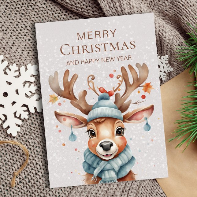 Tarjeta de vacaciones rosa para renos Navidades de (Subido por el creador)
