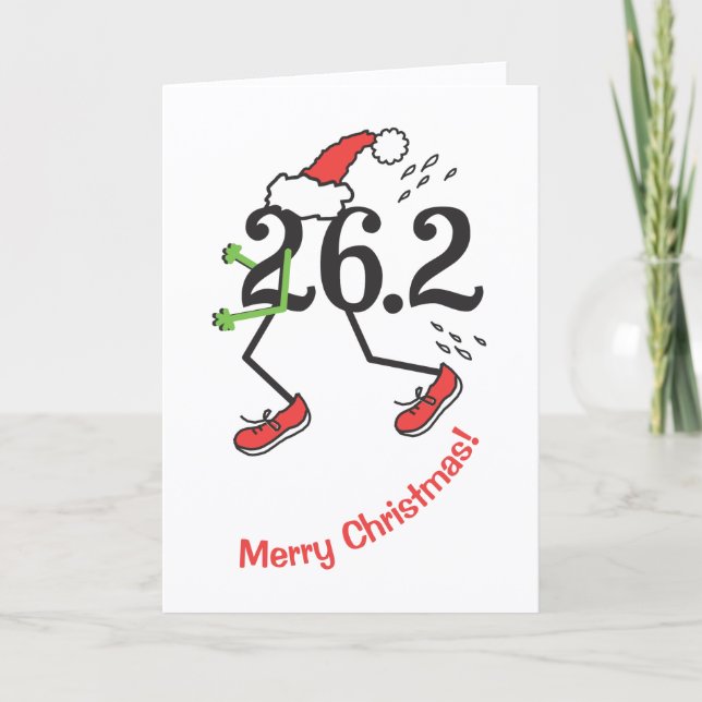 Tarjeta de vacaciones Runner 26.2 Navidades de mar (Anverso)
