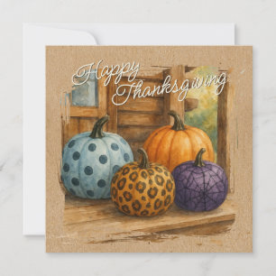 Tarjeta de vacaciones Rustic Colorful Fall