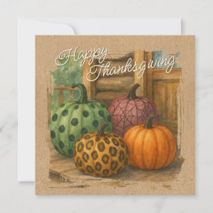 Tarjeta de vacaciones Rustic Colorful Fall