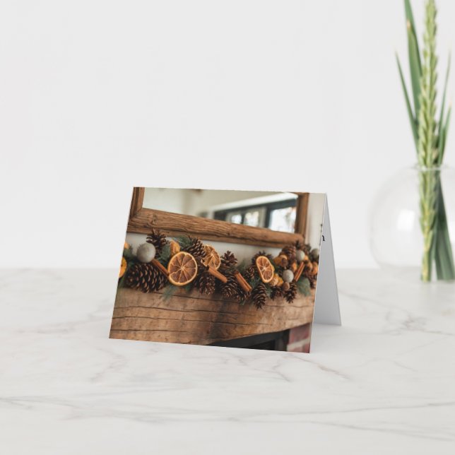 Tarjeta de vacaciones Rustic Mantle (Anverso)