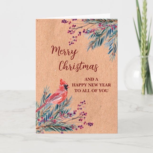 Tarjeta de vacaciones Rustic Para Navidades De Gru (Anverso)