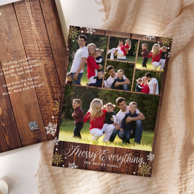 Tarjeta de vacaciones Rustic Wood Six Collage de f (Subido por el creador)