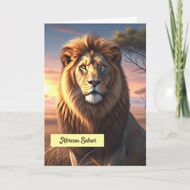 Tarjeta de vacaciones Safari africano (Anverso)