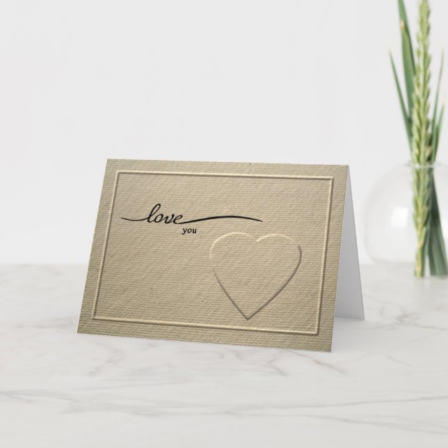 Tarjeta de vacaciones sencilla para el corazón Gra (Anverso)