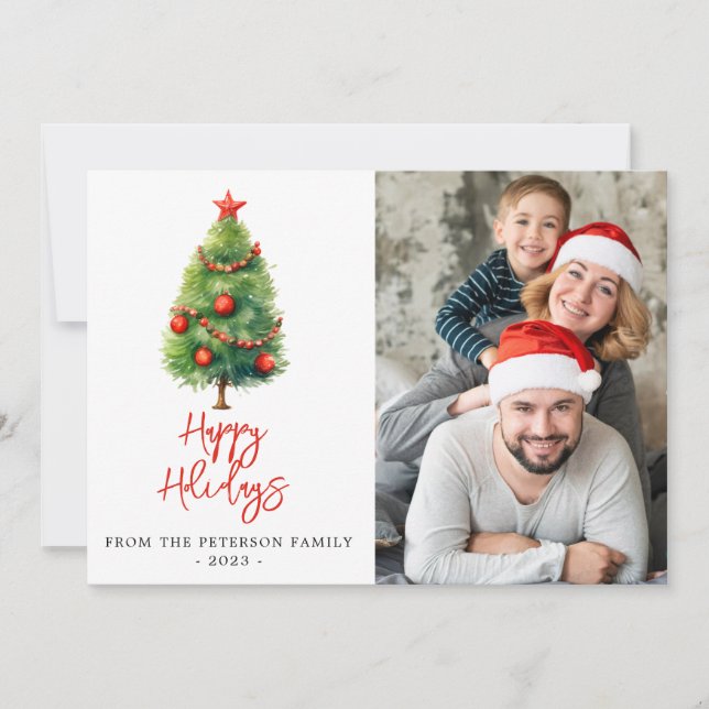 Tarjeta de vacaciones Sencilla y Elegante para Nav (Anverso)