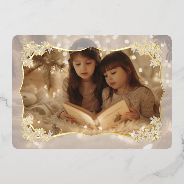 Tarjeta de vacaciones Sheer Floral Lace (Anverso)