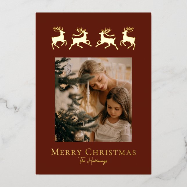 Tarjeta de vacaciones simple de Relieve metalizado (Anverso)