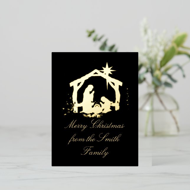Tarjeta de vacaciones simple para Navidades de nat (Anverso de pie)