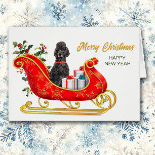Tarjeta de vacaciones Sleigh para los Navidades de