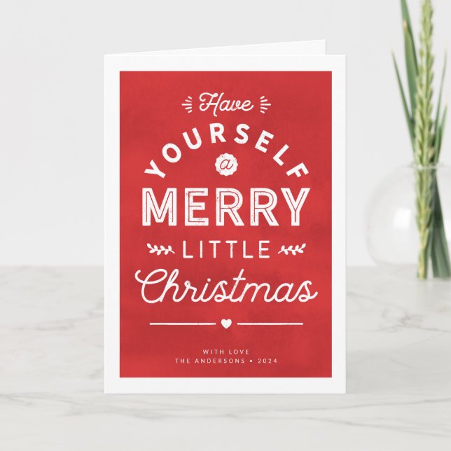 Tarjeta de vacaciones tipo merry Little Navidades  (Anverso)