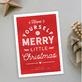 Tarjeta de vacaciones tipo merry Little Navidades