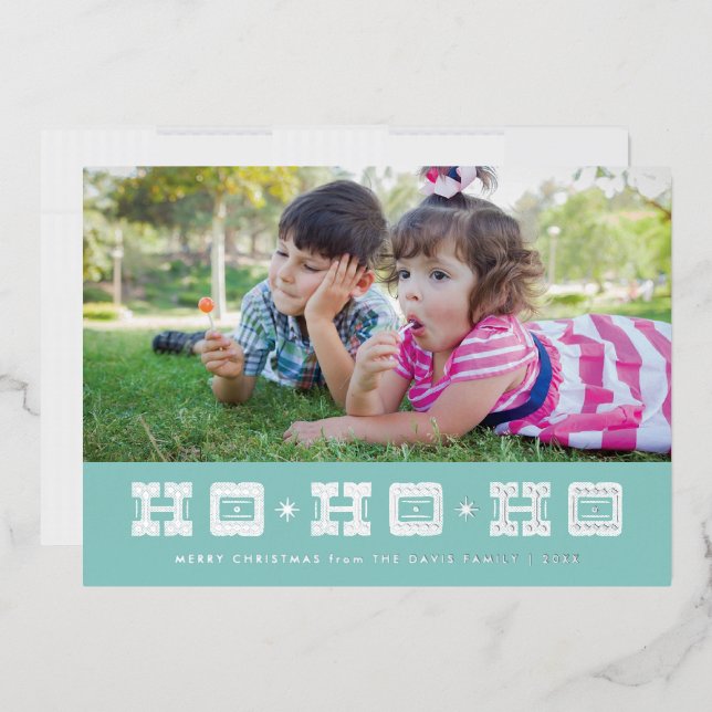 Tarjeta de vacaciones tipo Relieve metalizado Ho H (Sobre)