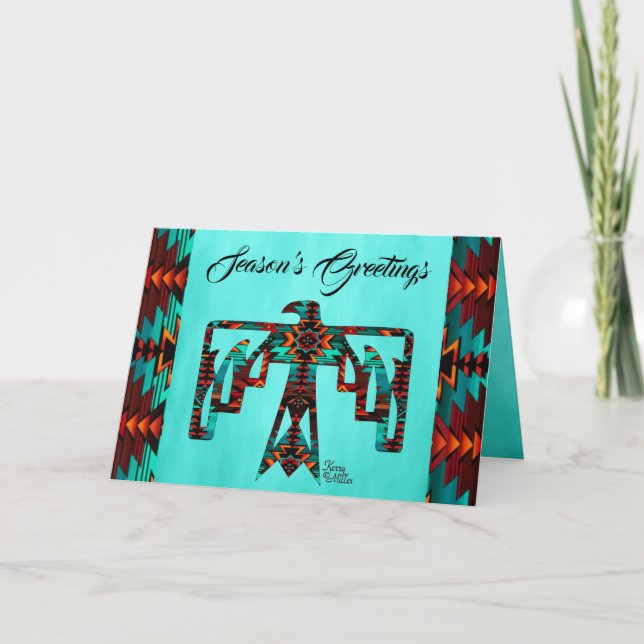 Tarjeta de vacaciones Tribal Thunderbird (Anverso)