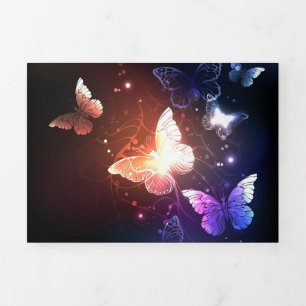 Tarjeta de vacaciones triple plegable