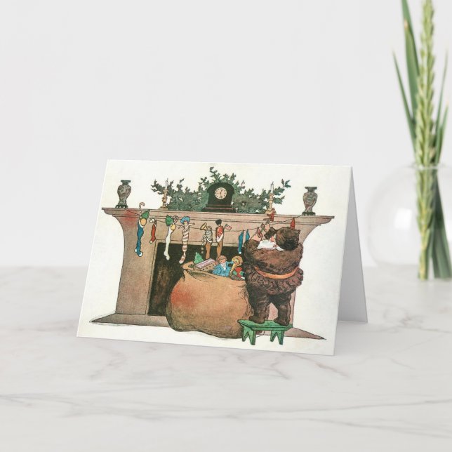 Tarjeta de vacaciones única de época de Santa Hang (Anverso)