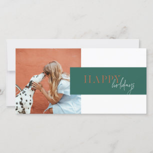 Tarjeta de vacaciones Verde azulada de cobre para 