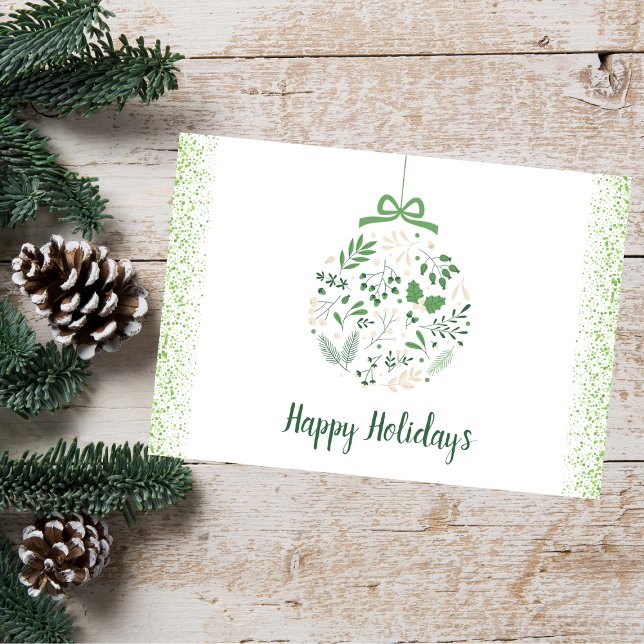 Tarjeta de vacaciones verde para Navidades botánic (Subido por el creador)