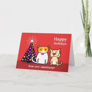 Tarjeta de vacaciones veterinaria