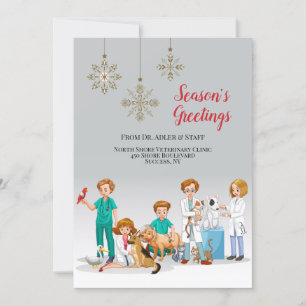 Tarjeta de vacaciones veterinaria