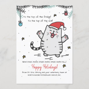 Tarjeta de vacaciones veterinaria para Navidades