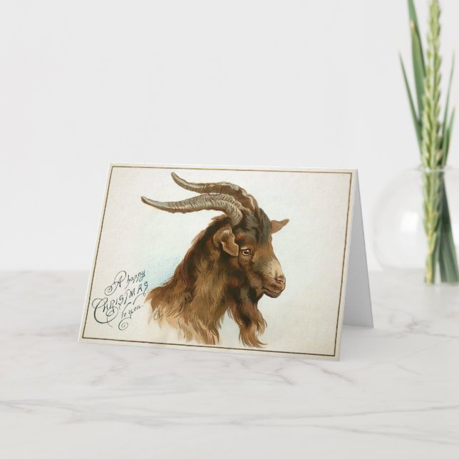 Tarjeta de vacaciones Vintage Odd Goat (Anverso)
