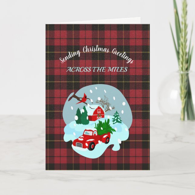 Tarjeta de vacaciones Wallace Red Tartan (Anverso)