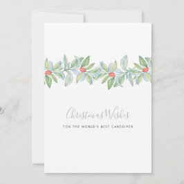 Tarjeta de vacaciones Watercolor Holly & Berries C