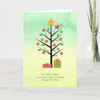 Tarjeta de vacaciones Watercolor Ombre Christmas T
