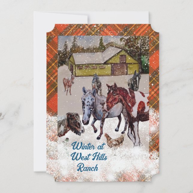 Tarjeta de vacaciones WinTER AT WEST HILLS RANCH (Anverso)