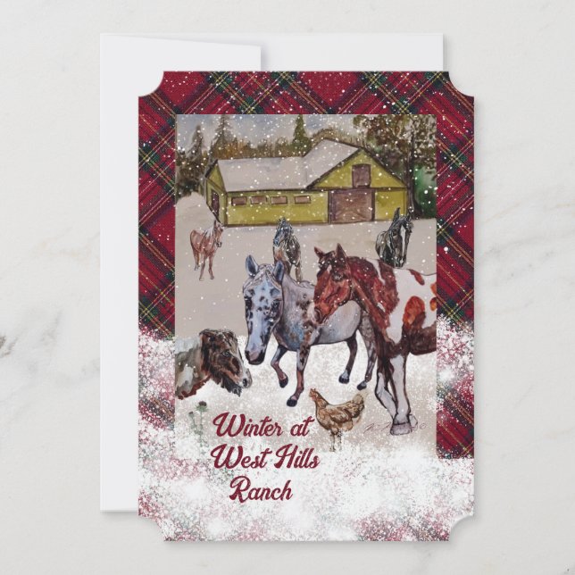 Tarjeta de vacaciones WinTER AT WEST HILLS RANCH (Anverso)