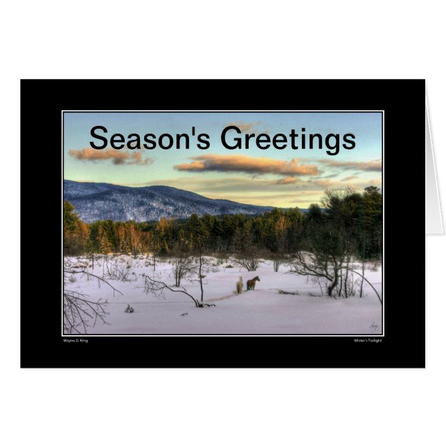 Tarjeta de vacaciones Winters Twilight Seasons Gre (Anverso (Horizontal))