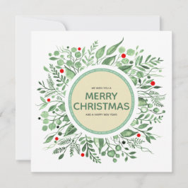 Tarjeta de vacaciones Wreath de Feliz Navidad