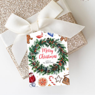 Tarjeta de vacaciones Wreath para navidades
