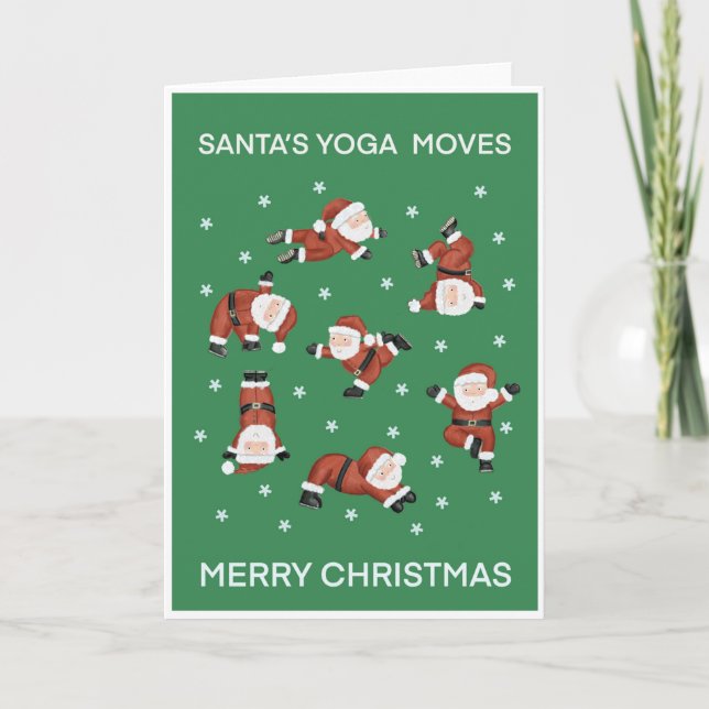 Tarjeta de vacaciones Yoga Santa (Anverso)