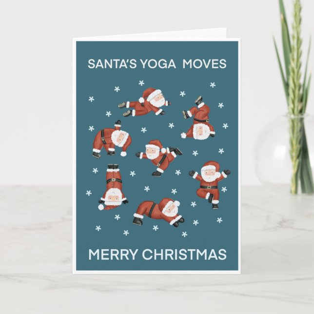 Tarjeta de vacaciones Yoga Santa (Anverso)
