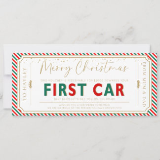 Tarjeta de vale de regalo de primer coche de Strip