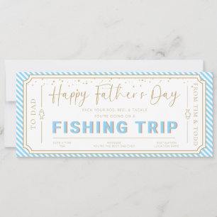 Tarjeta de vale de regalo de viaje de pesca en el 