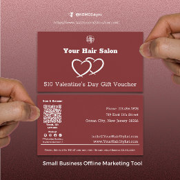 Tarjeta de vale de regalo del Día de San Valentín