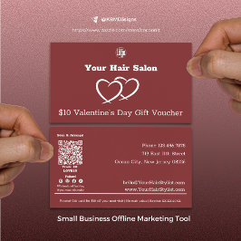 Tarjeta de vale de regalo del Día de San Valentín 