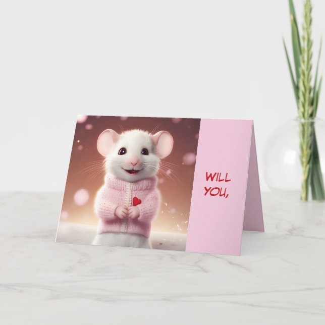 TARJETA DE VALENTÍN DE RATÓN PEQUEÑO (Anverso)