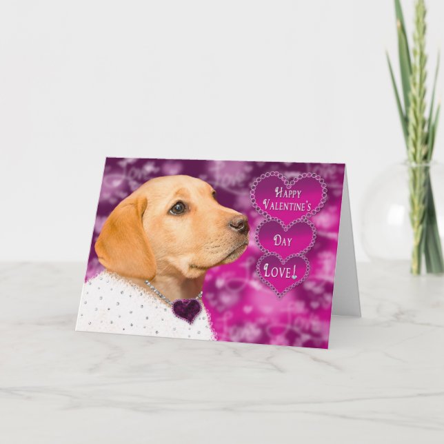 TARJETA DE VALENTINA DE LABARADOR - PURPLE/PINKS (Anverso)