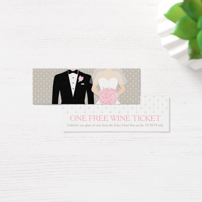 Tarjeta de vales de vino gratuita para boda de nov (Escritorio)