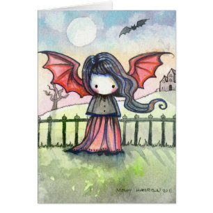 Tarjeta de vampiro pequeña y linda
