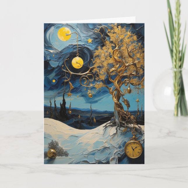 Tarjeta de Van Gogh Time Art | Starry Night Navida (Anverso)
