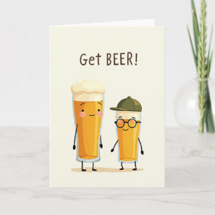 Tarjeta de vasos de cerveza del dulce día del padr