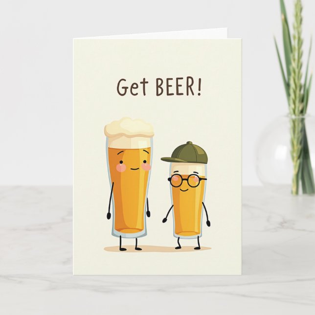 Tarjeta de vasos de cerveza del dulce día del padr (Anverso)