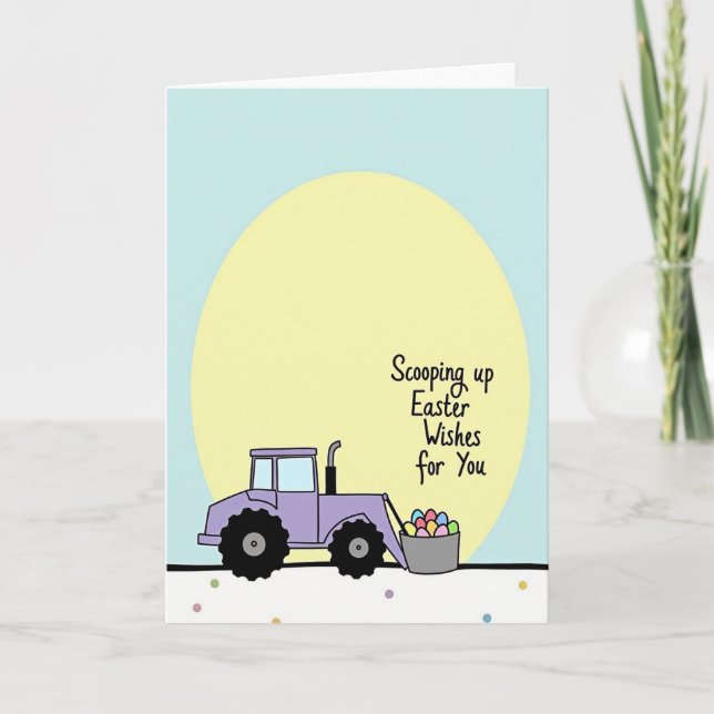 Tarjeta de vehículo de deseos de Pascua (Anverso)